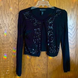 Black cropped cardigan